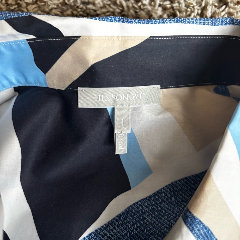 Sophie Abstract Blue and Gray Shirt L - Picture 5 of 5